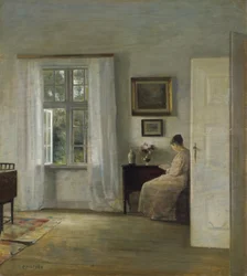 Læseren af Holsø, Carl (1863-1935), - Olie på træ, 70x62,5 - Privat samling