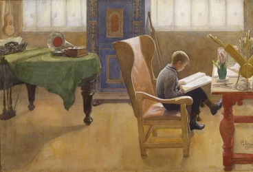 Esbjørn i Studiehjørnet, 1912 (wc på papir)