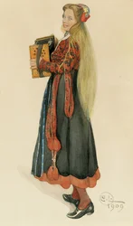Lisbeth spiller harmonika, 1909