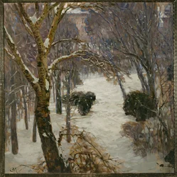 Heiligenstaedter Park om vinteren (olie på lærred)