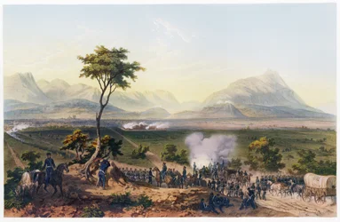 Capture of Monterey, fra The War Between the United States and Mexico, pub. 1851 (farvelitografi)
