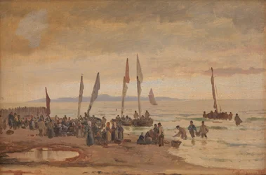 Hjemvendende fiskere modtages på Hornbæk Strand