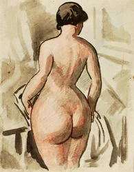 Stående kvindelig nøgenfigur