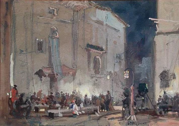 På settet (gouache på papir)