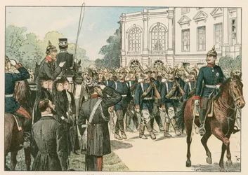 Den sidste parade af Frederik III, tysk kejser og konge af Preussen (1831-1888), i 1888