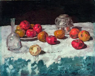 ""Nature morte aux pommes"" (Stilleben med æbler) Peinture de Carl Schuch (1846-1903) 1889 Olie på lærred Dim 66,2x81,6 cm Museum Kunstpalast, Düsseldorf