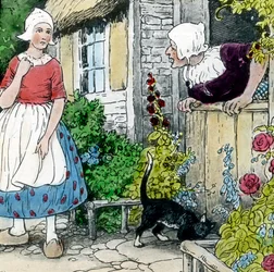 Brødrene Grimm - Eventyr - Mor Hulda. Billeddato ca. 1910. Carl Simon Arkiv
