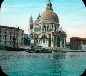 Italien, Venedig, udsigt til Basilica Santa Maria della Salute, også kaldet Basilica of St. Mary of Health, Dorsoduro-området, billeddato: ca. 1910. Carl Simon-arkivet