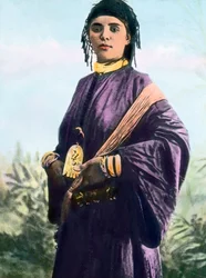 Marokko, portræt af en ung kvinde, billeddato: ca. 1910. Carl Simon Arkiv