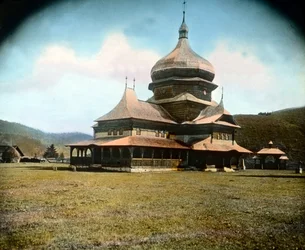 Rumænien, en græsk forenet kirke i Bukovina-regionen, billeddato: ca. 1920. Carl Simon-arkivet
