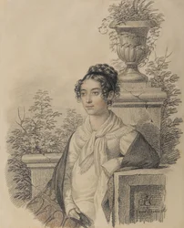 Portræt af Olga Nikolaevna Kokoshkina, født Rezanova 1802-1828, mellem 1824 og 1828.