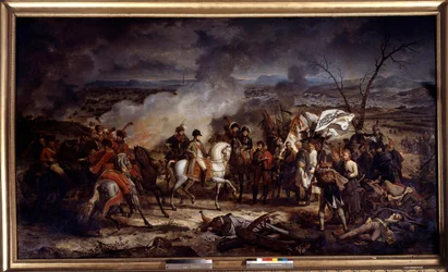 Napoleonskrigen: "" Kejser Napoleon I (1769-1821) under slaget ved Austerlitz den 2/12/1805. Maleri af Antoine Vernet (1758-1836) 1805 Boissy Saint Leger. Chateau De Grosbois