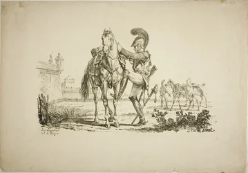 Rifleman, der besætter en hest