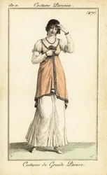 Kvinde i meget formelt kostume, Paris