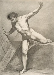 An Académie: Striding Man Leaning on a Plank, 1742-43.