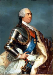 Portræt af Ludvig XV (1710 - 1774). Maleri af Carle Van Loo (1705 - 1765).