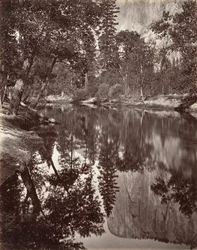 Spejlvisning af El Capitan, Yosemite, ca. 1872, trykt ca. 1876.