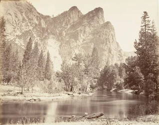 De tre brødre, Yosemite, ca. 1872, trykt ca. 1876.