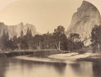 River View, Down the Valley, Cathedral Rock til venstre, 1861, Yosemite.