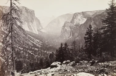 Yosemite-dalen fra Inspiration Point,
Mariposa Trail, ca. 1861 (Albumentryk)