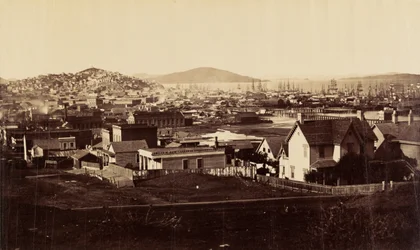 [Byens front fra Rincon Hill i 1860].