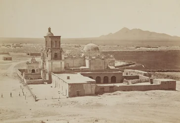 Oversigtsbillede af San Xavier-missionen, Arizona
