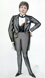 Tegnefilm af Oscar Wilde (1854 - 1900) af Carlo Pellegrini (1839 - 1889) - i "" Vanity Fair"" den 24. maj