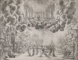 Scenedesign med allegoriske figurer, fra 