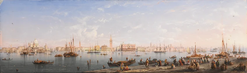 Panoramaudsigt over Venedig (tempera på papir)