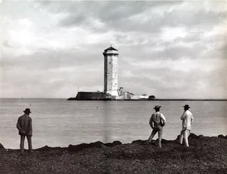 Marzocco Tower i Leghorn (Livorno), Italien, ca. 1890 (glasplade)