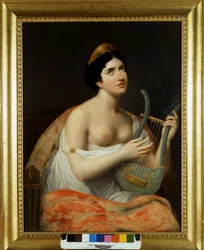Portræt af Antonietta Fagnani Arese (1778-1847), elsket kvinde af den italienske digter Ugo Foscolo (1778-1827). Maleri af Carlo Bruni 1800-tallet
