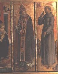 St. Sylvester og St. Francis, detalje fra San Silvestro polyptykon