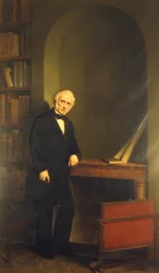 Portræt af Alessandro Manzoni. Maleri af De Notaris. Milano Manzoni House.