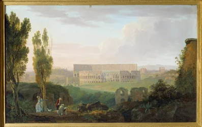 Colisee set fra Palatinen. Maleri af Carlo Labruzzi (1765-1818) Ec. Ital.
