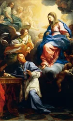 Neitsyt lapsen kanssa ilmestyy St. Francis de Salesille
