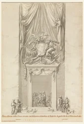 Døråbning til San Salvatore i Lauro med dekoration til begravelsen af kong Frederik August III af Polen, Rom, Italien