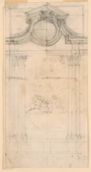 Tegning, Design af et gravmonument til et kloster, ca. 1745
