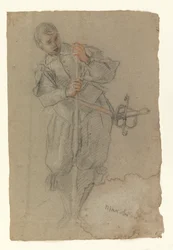 Soldat læsser sin pistol