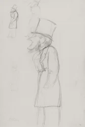 Skitse til en karikatur, muligvis af G. Russell