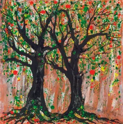 Pomegranate Tree, 2012 (akryl og blæk på lærred)