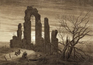 Vinter, nat, alderdom og død (uddrag af cyklussen om dagens timer og menneskets aldre) - Værk af Caspar David Friedrich (1774-1840)