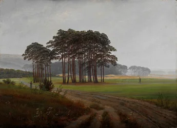 ""Moments de la journee : le midi"" (Tiderne på dagen: Middagen) Peinture de Caspar David Friedrich (1774-1840) 1821-1822 - Olie på lærred Dim 22x30 cm Niedersaechsisches Landesmuseum, Hannover
