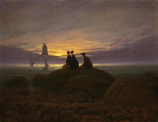 Måneopgang ved havet