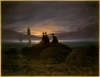 Måneopgang over havet