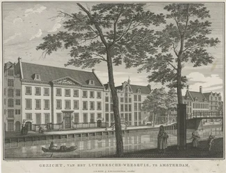 Udsigt over det lutherske børnehjem i Amsterdam Udsigt over Luthersche Børnehjem i Amsterdam (titel på objekt)