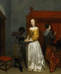 En dame vasker sine hænder, 1657 (panel)