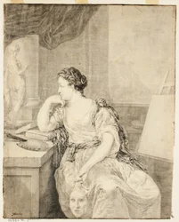 Portræt af Madame de Poullain
