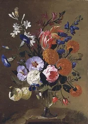 Et stilleben af blomster i en vase, 1668