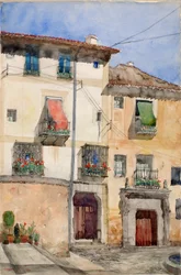 Gammelt hus i Segovia, Spanien