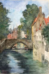 På kanalen, Brugge, 1928.